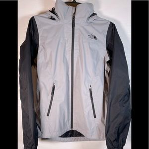 The North Face Jacket Womens Small Grey Black Full Zip Windbreaker Hooded Ladies